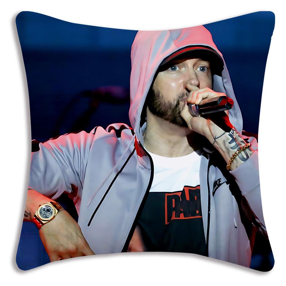 Hip Hop Rapper Eminem Pillow Covers Cartoon Sofa Decorative Home Doublesided Printing Short Plush Cute Cushion Cover