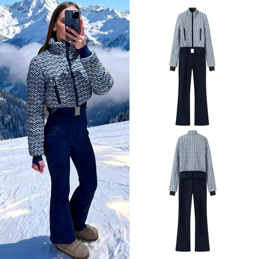 2025 Spring Collection: Women's European & American Style Waterproof Ski Jumpsuit - Warm and Fashionable