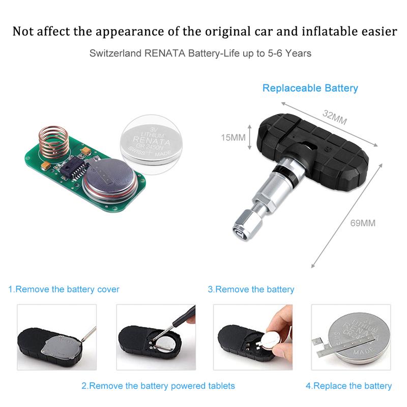 TPMS Replacement Sensor For CAREUD 912 Serial for Toyota Honda Mazda Nissan Car Tire Pressure Monitor Sensor Broken Down Lost