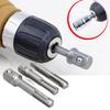 3 Pcs 1/4" 3/8" 1/2" Socket Driver Adapter Drill Bit Adapter Extra Long Adapter Impact Drill Bits for SDS Plus Hammer Drill