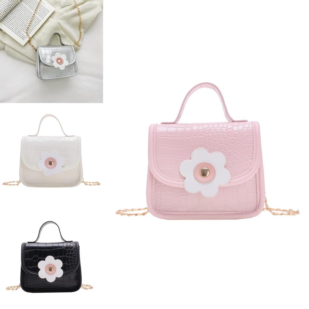 Charming Floral Pattern Mini Crossbody Bag For Kids With Breathable Pu Material