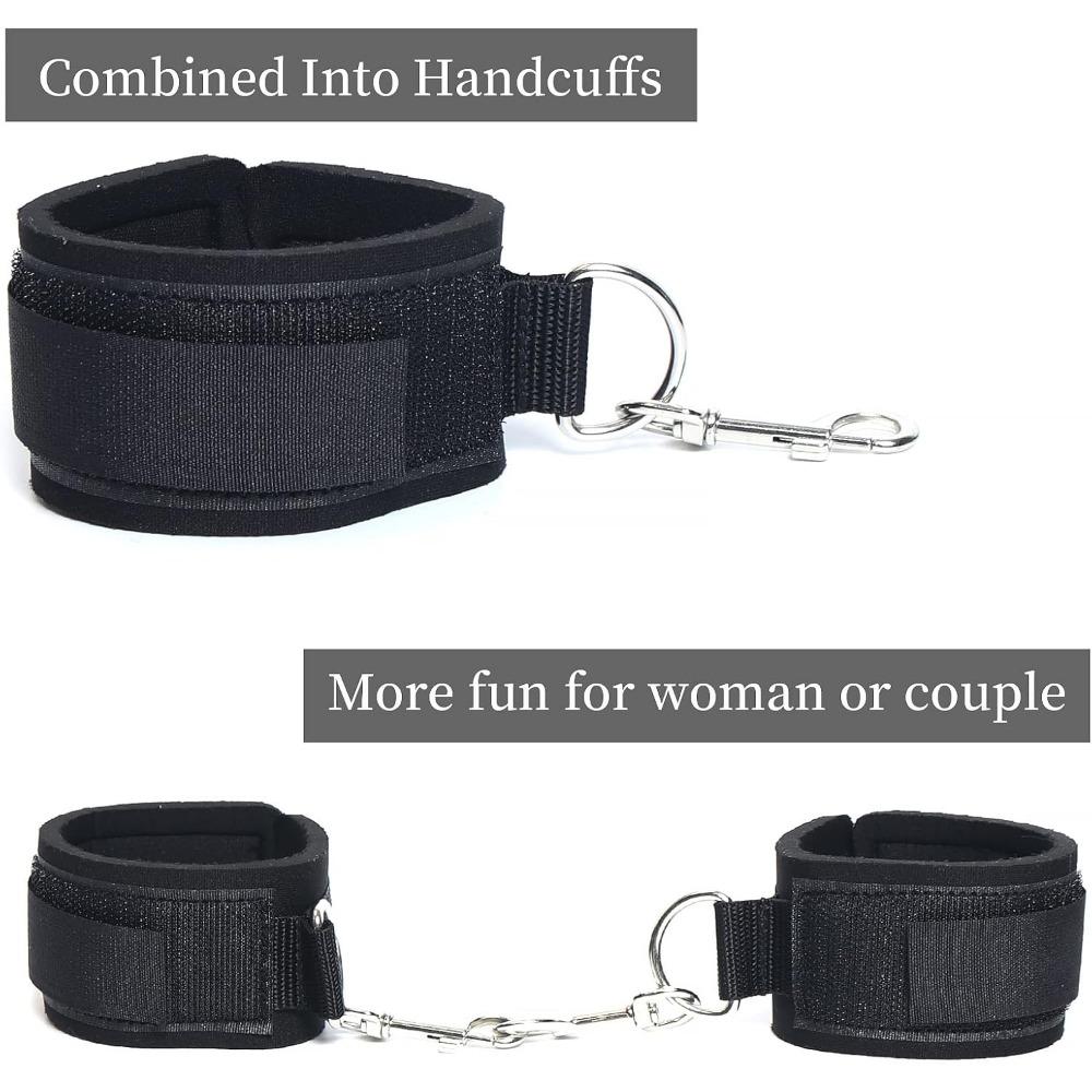Sex Bondage Wrist & Thigh Cuffs BDSM Restraints Set, Sex Toys for Women with Adjustable Leg Straps Handcuffs for Couple Beginner SM Game Play