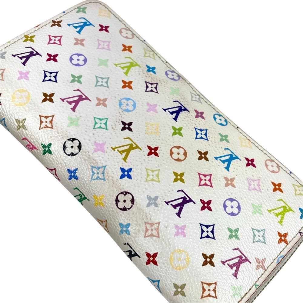 Louis Vuitton M60241 MonogramMulticolore Zippy Wallet Long Wallet White/pink