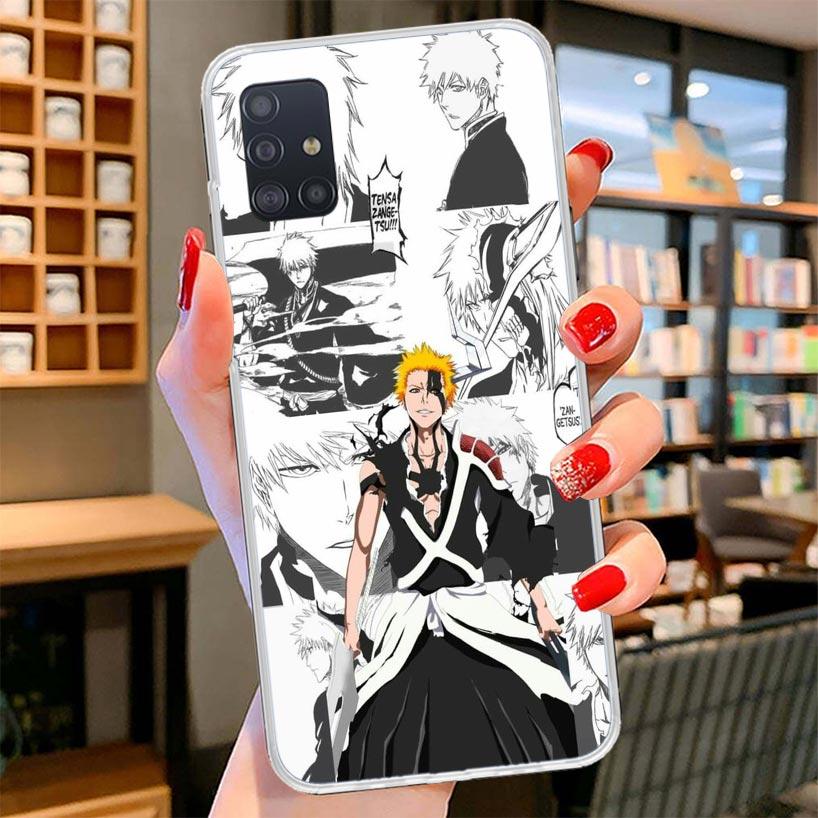 Ichigo Kenpachi Bleach Anime Cover Phone Case For Samsung Galaxy A12 A22 A32 A52 A72 A02S Phone Case Note 20 Ultra 10 S10 Plus A