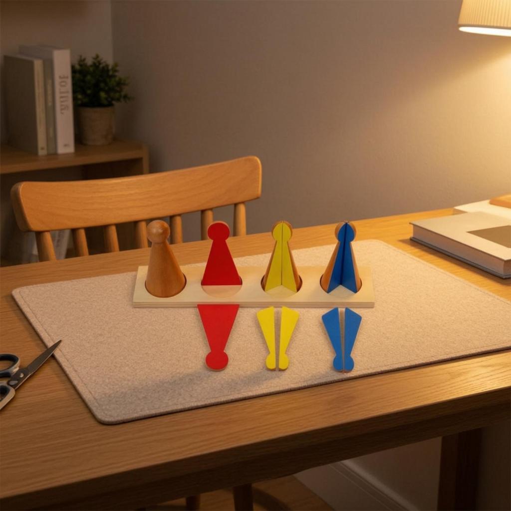 Wooden Fraction Puzzle with Base Hands-on Math Manipulative Educational