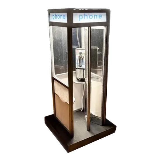 Retro Tall Phonebooth Lamp Vintage Telephone Booth LED Night Light Classic Street Phone Box Decorative Table Lamp for Bedroom Office Dorm Room Decor