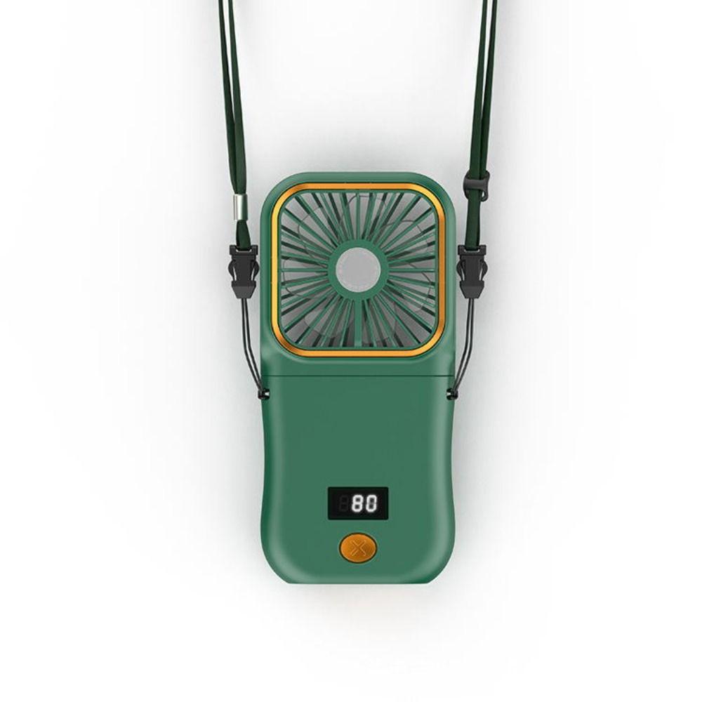 Digital Display Portable Handheld Fan Mini Desktop Air Cooling Fan Foldable Neck Fan  Outdoor Use