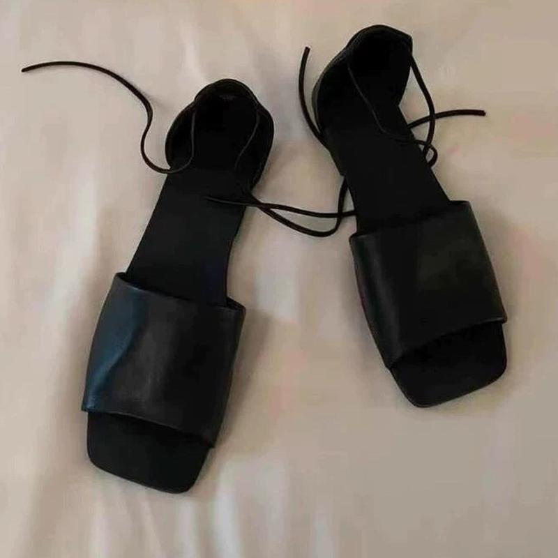 Fashion Flats Women Sandals Lace Up Fashion Slippers Cozy Summer Woman Shoes 2025 New Designer Slides Casual Dress Sandalias De Mujer