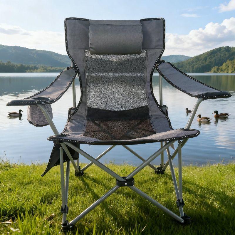 Portable High Back Folding Chair for Beach, Camping & Fishing