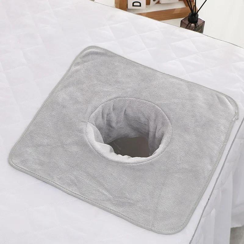 1 Stück verdickte Schönheits-SPA-Massageliege Planking Gesichtstuch mit Loch Bett-Bandana 35x35cm