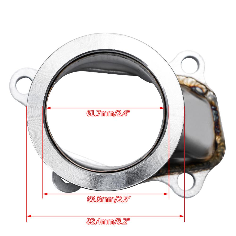 VR RACING- Stainless Steel Adapter for T25 T28 GT25 GT28 2.5" 63mm V-band Clamp Flange Turbo Down Pipe Adapter VR4833