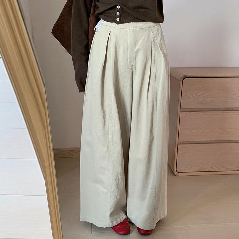 

Petite Maternity Wide-Leg Pants, Spring/Summer 2026 - Comfortable, Non-Constricting, Casual Postpartum Wear. Medium хакі