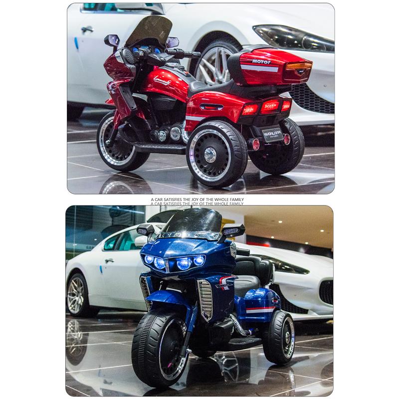 Children Dual Drive Electric Motorcycle Tricycle Oversized Toy Car Can Sit On Baby Battery Motorcycle