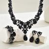 European-American Retro Jewelry Set: Exaggerated Alloy Rhinestone Earrings, Necklace & Bracelet