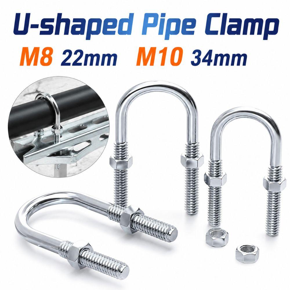 Multifunctional U-shaped Pipe Clamp with Screw Nut Fixed Clamp Pipes, Building Fasteners