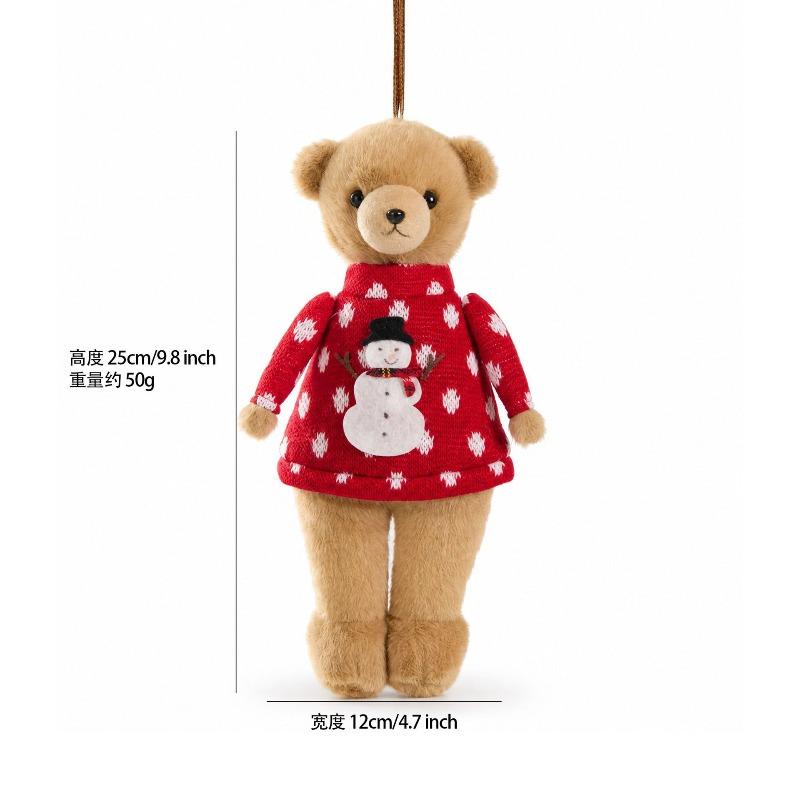 Christmas Decorations Fabric Plush Teddy Bear Doll Pendant Bear Christmas Tree Pendant