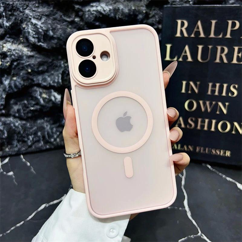 Desert Gold Luxury For Magsafe Wireless Charging Magnetic Case For Iphone 11 12 13 14 15 16 Pro Max Plus Matte Clear Armor Cover