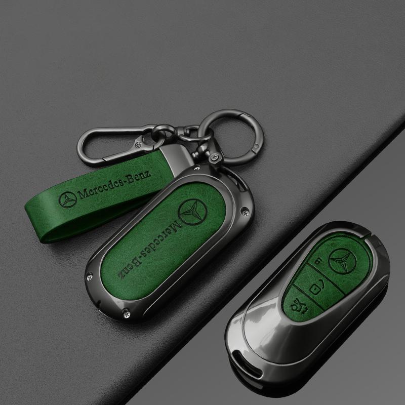 Car Zinc Alloy Leather Key Case Cover Remote Shell For Mercedes Benz AMG 2022 C S Class W206 W223 S350 C260 C300 S400 S450 S500 DQRST1