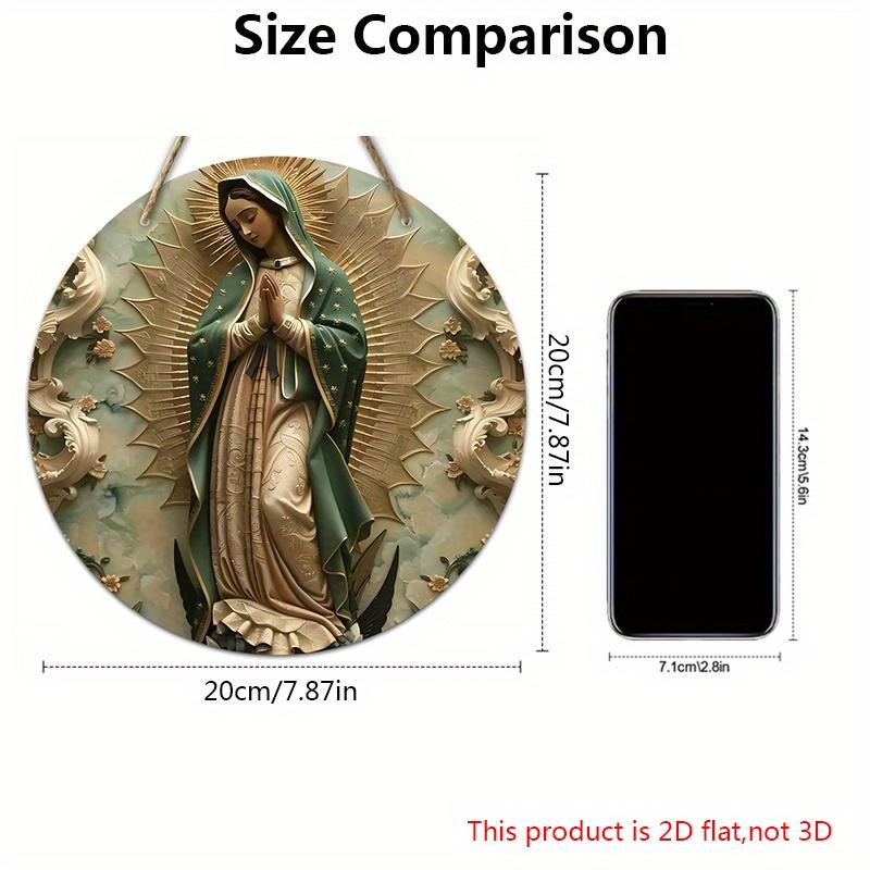 5pcs Vintage Our Lady of Guadalupe Wooden Wall Hanging - Full Body Statue Design, Perfect for Home & Festival Decor