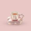 Cute Coffee Cup Dish with Handle Tea Drinking Cup Drinkware Flower Mug  Water