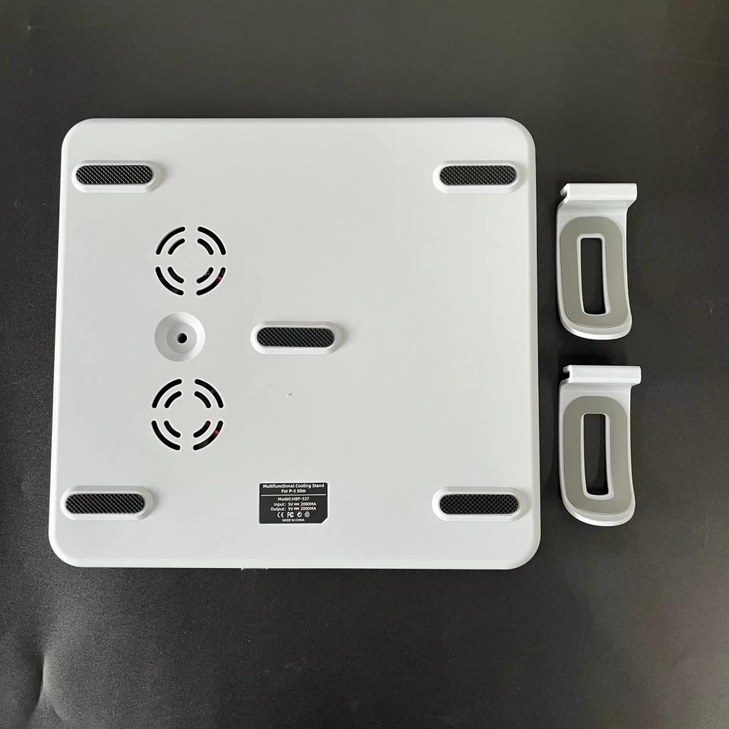 PARA PS5 Slim con estación de carga y soporte de almacenamiento para 8 juegos con ventilador de refrigeración y estación de carga para controlador PS5