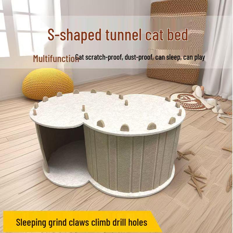 Four Seasons Semi-Enclosed Double Layer Felt Cat House & Tunnel