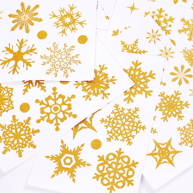 Shiny Snowflakes Electrostatic Wall Stickers For Christmas Decoration Room Home Decals Bedroom New Year Glass Window Decor Mural