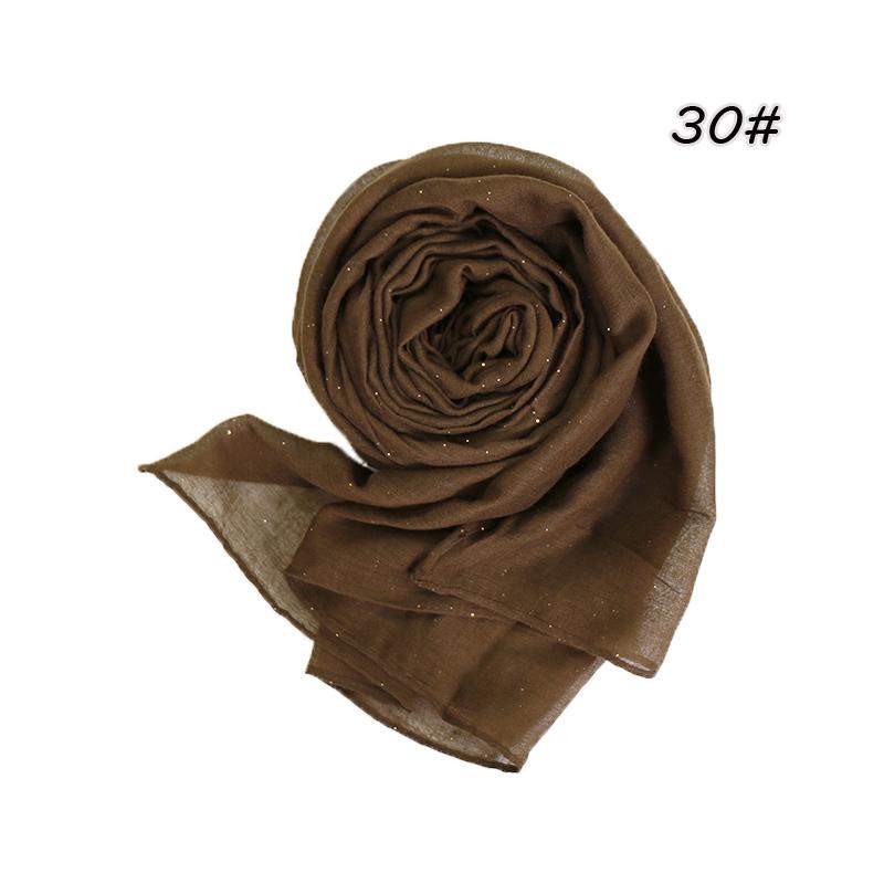 Shimmer Glitter Cotton Viscose Hijab Scarves For Women Muslim Long Shawls Headscarf Wraps Solid Headbands Stole Bufandas Turbans