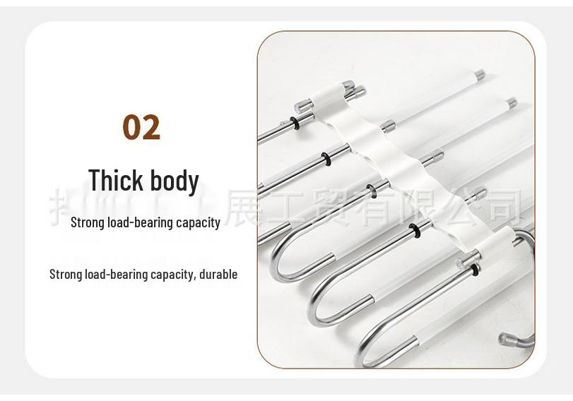 Versatile Multi-Layer Folding Clothes & Pants Rack, Use Horizontally/Vertically with Seamless Clips for Wardrobe & Scarves.