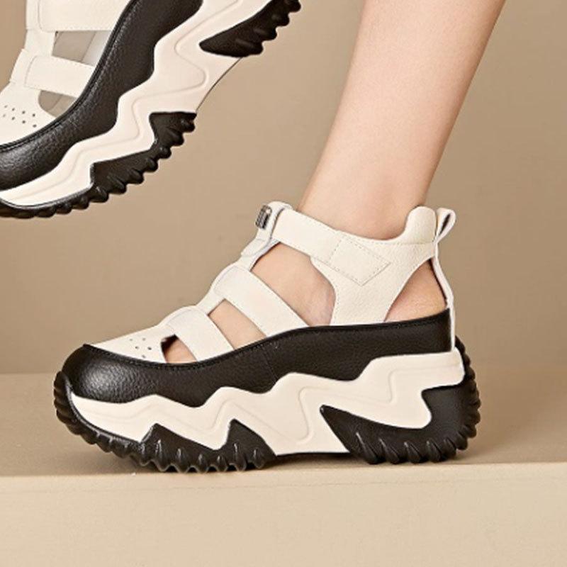 Fashion casual breathable hollow dad shoes women's summer 2025 new wear-resistant thick-soled small height-increasing sandals