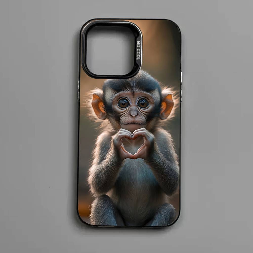 Cute Funny Monkey Phone Case for iPhone 17 16 15 14 13 Pro 12 11 Pro Max PLUS Color Back Cover