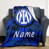 Personalisierbare Decke mit Name, Inter Mailand, Weich & Warm, für Sofa, Büro, Bett, Reise, Mittagspause, Geschenk, Geeignet für Alle Jahreszeiten