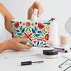 Mexican Flowers Floral Art Print Cosmetic Bag Women Portable Makeup Bag Organizer Case Beauty Storage Toiletry Bags