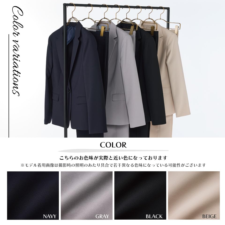 Pantsuit Collarless Tapered Business Ceremonial Suit Set, Jacket, Washable, Odor-Eliminating Tape, Pants, Suit, (LL, 2021102013A07)