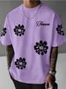 Summer New Men's T-shirt Features Outdoor Street Fashion Casual Comfort Breathability and 3D Flower Pattern Printing Top