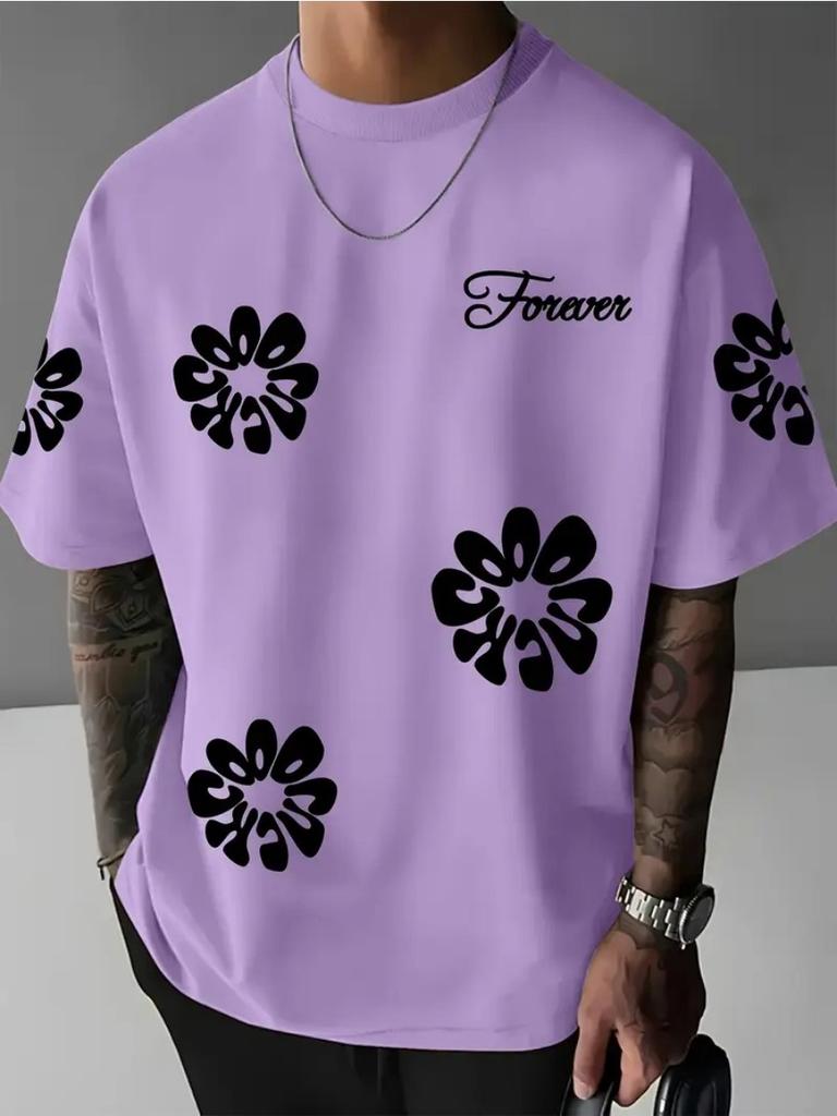 Summer New Men's T-shirt Features Outdoor Street Fashion Casual Comfort Breathability and 3D Flower Pattern Printing Top