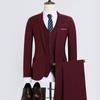 Men's Solid Color Two-piece Suit Set - Fashion Casual Handsome Business Suit Vest And Trousers Ensemble