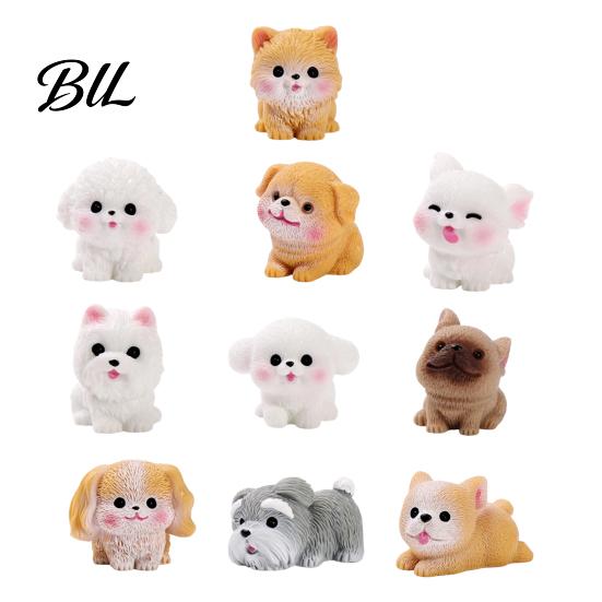 Creative Desk Accessories 2Pcs Mini Dog Figurines, Cute Resin Puppy Miniature Animal Figures, Small Handmade Figures Ornaments for Micro Landscape,