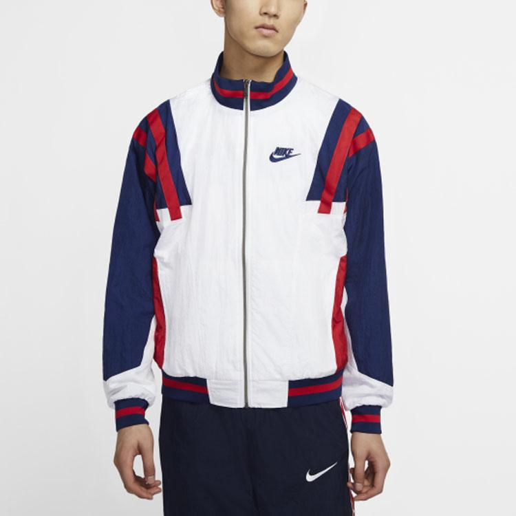 Nike Sportswear Stand Collar Raglan Sleeve Woven Jacket Men Outerwear White CJ4922-100