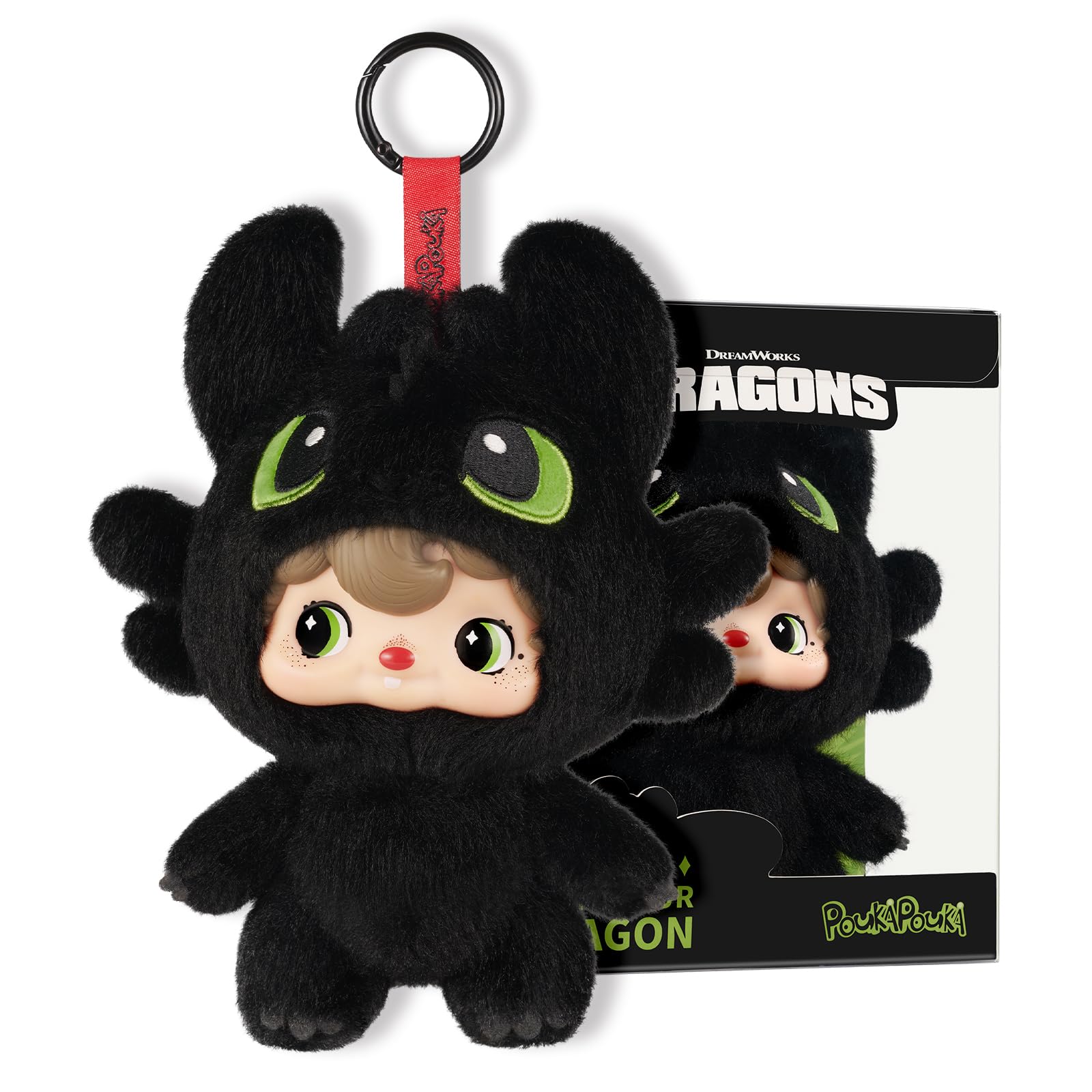 

52TOYS POUKA POUKA x How to Train Your Dragon: Night Fury Official Collaboration Merchandise. Vinyl Face Plush Toy, Blind Box Figure, Bag Charm,