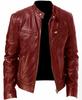Autumn and winter spot new business pu rest leather jacket business gentleman thermal zipper cardigan decoration