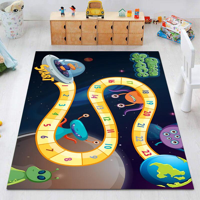 1PC Board Games Pattern Carpet for Living Room Bedroom Sofa Home Decor Non-slip Floor Mat Children's Room Play Rugs