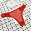 1PCS Transparent Ultra Thin Sexy Thong Women Lace G String Panty Low Waist Ruffles Underwear