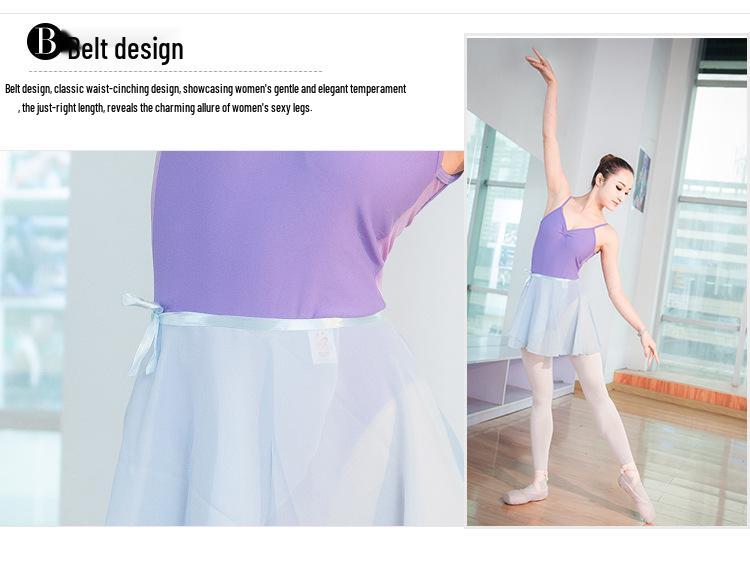 Barle Women's Semi-Transparent Chiffon Ballet Skirt for Dance Practice