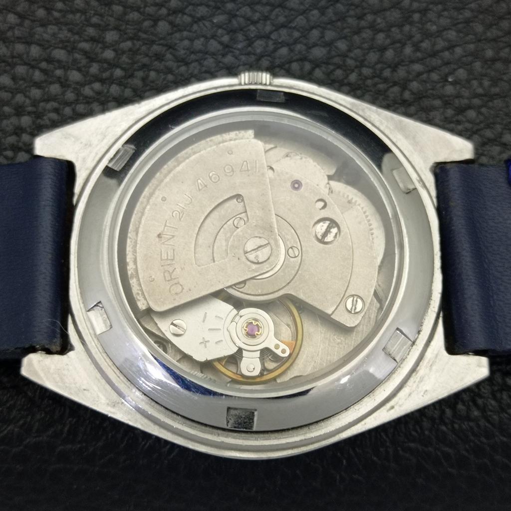 AUTOMATIC 46941 VINTAGE ORIENT JAPAN MENS BLUE COLOR DIAL WATCH a701842-5 R207-a701842