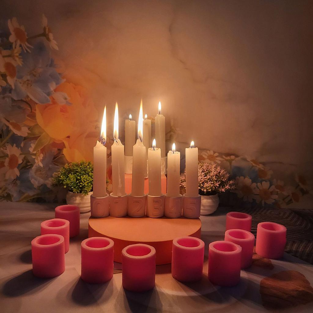 Unique Number Cement Candle Holders Handmade Cement Art Projects Silicone Mold for Crafters Artists and Enthusiasts