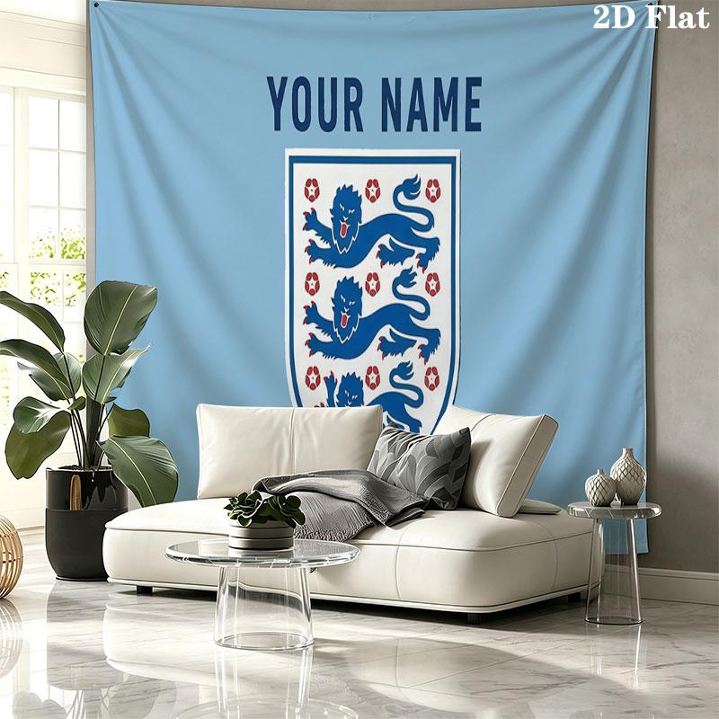 Custom Name,England Wall tapestry, aesthetic printed fabric blanket, suitable for bedroom, living room, and home decor.