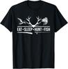 Eat Sleep Hunt Fish Funny Hunting Fishing Graphic Gift Unisex T-Shirt