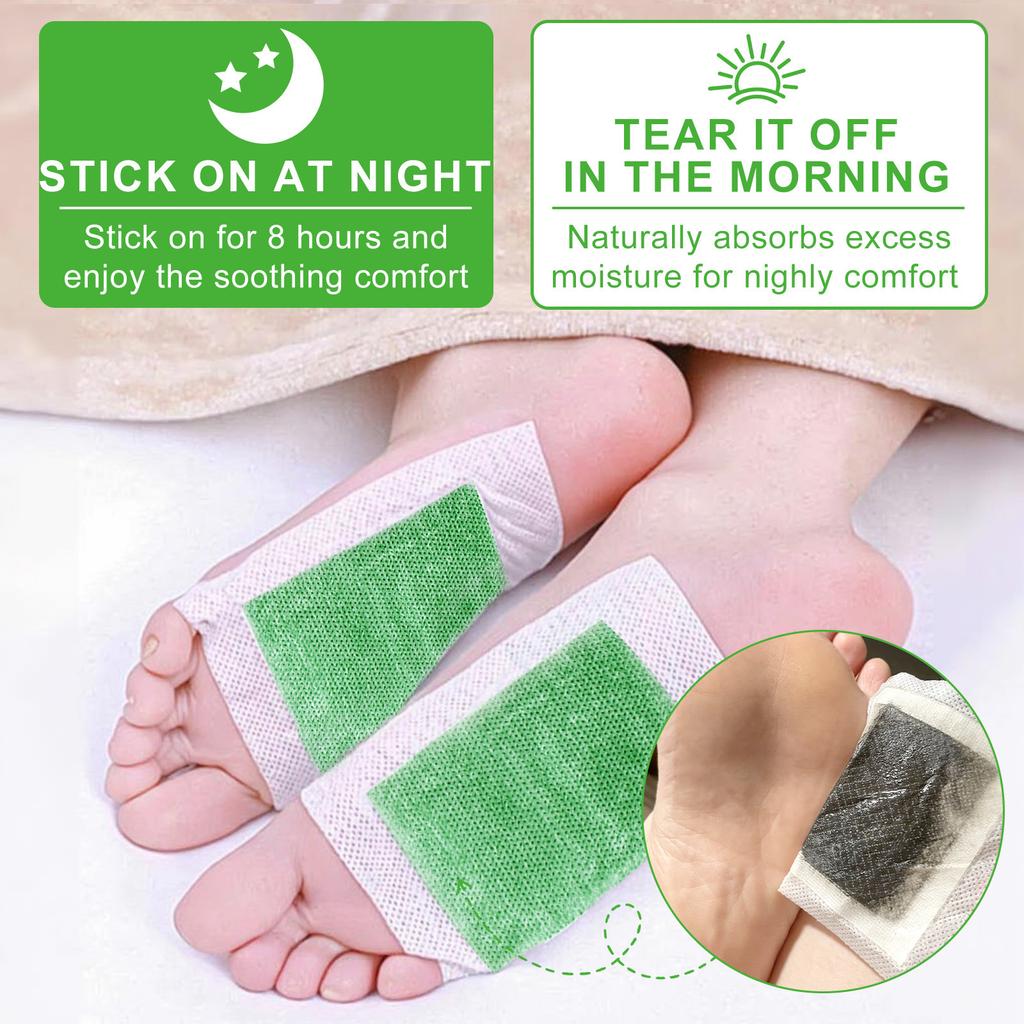 Aloe Charcoal Foot Patches, 10 Patches Per Bag, Deep Cleansing Foot Patches , Promotes Restful Sleep, Helps Purify The Body