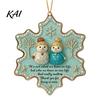 Transparent Acrylic Crafts Snowman Friend Hanging Ornament, 2D Xmas Tree Decor with Warm Friendship Seasonal Festival Home Message, Car Rearview